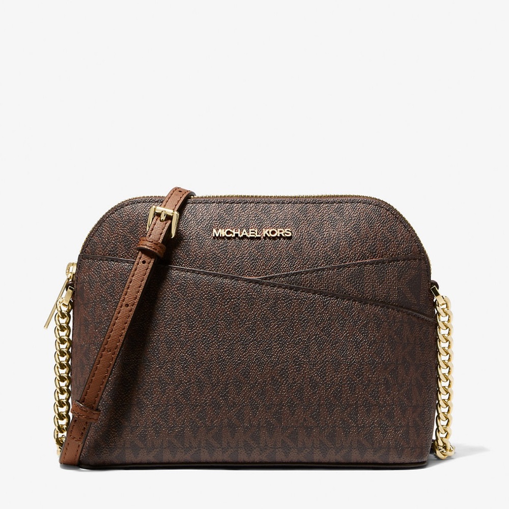 Michael Kors Brown Crossbody Bag with Gold-Tone Hardware